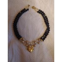 Колье чехия, камни гранатового цвета