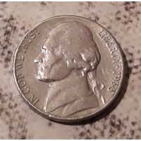 5 центов 1966 без МД США Джеферсон