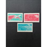 ГДР 1961 Полная серия марок "Первый пилотируемый полет в космос" (чистые**) Mi.822-824 каталог 8.50 евро