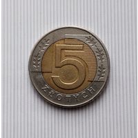 5 злотых 1994 года Польша. Третья Республика. Красивая монета!