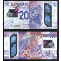 ШОТЛАНДИЯ 20 Фунтов 2017 г., W229R "Clydesdale Bank" (Роберт I Брюс - Король Шотландии, Архипелаг Сейнт Килда)