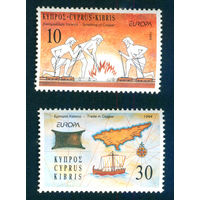 Кипр 1994 Европа Europa CEPT парусник корабль 2м MNH **