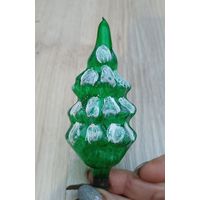 Елочные игрушки, стекло, ёлочка в снегу на прищепке