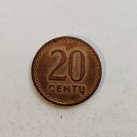 Литва 20 центов 1991 г.