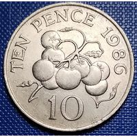 Гернси 10 пенсов 1986 г.
