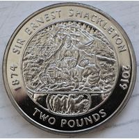 Южная Георгия 2 фунта 2019 год "145 лет со дня рождения Эрнеста Генри Шеклтона"