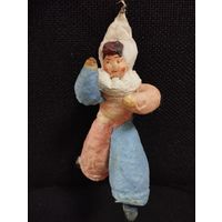 Игрушка ёлочная Арлекин, ватная. СССР