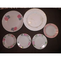 Блюдо Teich Feld Asterblum Польша в составе РИ 19 в.,блюдо Добруш,4 тарелки времён СССР.С рубля