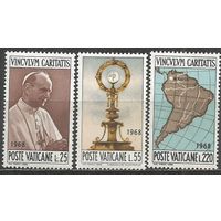 Ватикан. 3-й Международный Апостольский Конгресс в Баготе. 1967г. Mi#538-40. Серия.