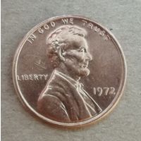 США 1 цент 1972 год ,без отметки МД, KM# 201  ю