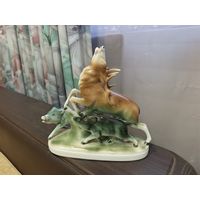 Статуэтка Охота. ГДР. Минимальное повреждение. С 1 рубля!