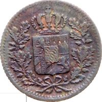 РАСПРОДАЖА!!! - ГЕРМАНИЯ БАВАРИЯ 1 пфенниг 1855 год