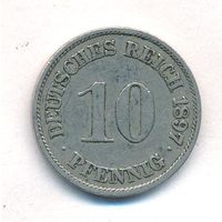 Германия 10 пфеннигов 1897 год _состояние VF