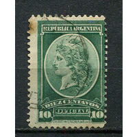 Аргентина - 1901 - Свобода 10C. Dienstmarken - [Mi.28d] - 1 марка. Гашеная.  (Лот 2HM)-T2P5