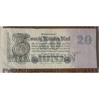 Банкнота 20 миллионов марок 1923 год. Веймарская республика