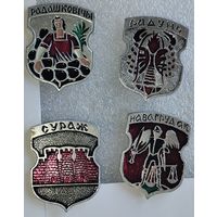 Серия гербы древних городов Беларуси, радошковичи, новогрудок, Сураж, радунь.