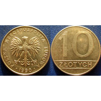 Польша. 10 злотых 1990 года.