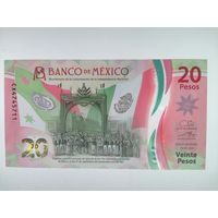 Мексика 20 UNC полимер с рубля