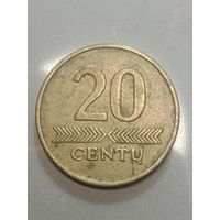 Литва 20 центов 1997 года .