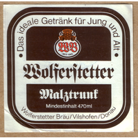 Этикетка пива Wolferstetter Германия Ф874