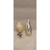 Ёлочные игрушки в реставрацию. Цыпленок и пингвин. 4-15