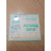 Месячный проездной Автобус Брест, ноябрь 2018 г.