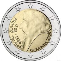 2 евро 2008 Словения Примож Трубар UNC из ролла