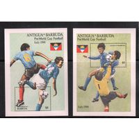 Антигуа и Барбуда-1989(Мих.Бл.160-161) , ** , Спорт, Футбол, ЧМ-1990,