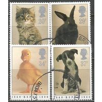 Британия. 150 лет Королевского общества в защиту животных. 1990г. Mi#1245-48. Серия.