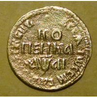 Копейка  БК   1711 , вес 5,9   , всадник с двумя лошадьми , на гурте надпись
