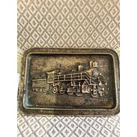 Пепельница бронзовая, тяжёлая. Паровоз. Царизм.