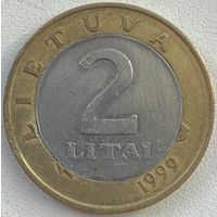 Литва 2 лита 1999 г. Вставка вынута и повернута другой стороной. Рукоблуд