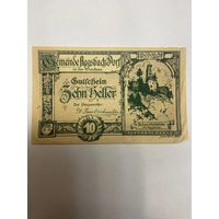 Австрия 10 геллеров нотгельд АггсбахДорф - 2101