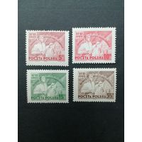 Польша 1949 Полная серия марок "Объединительный съезд крестьянского движения" (чистые**) Mi.539-542 каталог 3.80 евро