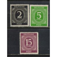 Оккупация Германии Американо-британо-советская зоны 1946 Номинал Стандарт #912,915,921**