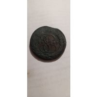 Перечекан с 10 коп Барабаны Петра 2. Хорошая детализация. 5 копеек  1763 м м.