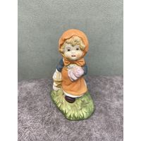 Статуэтка Девочка кошелка и гусь. Германия 8х11