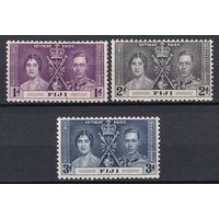 15.BrKS. Великобритания. Колонии.  Фиджи. Коронация Георга VI и Елизаветы. 1937 г. Полная серия. Mi.##89-91.