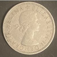 Монета 2 шиллинга 1960 год. Великобритания. Королева Елизавета II .