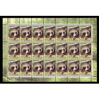 Беларусь. 2008. Стандарт. Енотовидная собака (10р) (з.49-2011) Лист