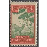 Новая Каледония. Олень у дерева. Доплатная марка. 1928г. Mi#19.