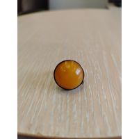 Серебряное кольцо с королевский янтарем СССР. 925.