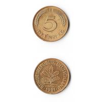 5 пфеннигов Германия 1981 года(D)