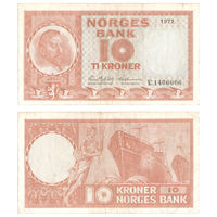 НОРВЕГИЯ 10 Крон 1972 г., P-31f (Кристиан Микельсен - 1-й Премьер-министр Норвегии)