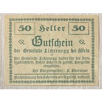 Нотгельды Австрия Лихтенегг, 50 геллеров 1920 год
