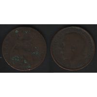 Великобритания _km809 1/2 пенни 1911 год (p0