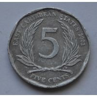 Восточные Карибы, 5 центов 2002 г.