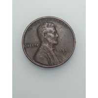 США 1 цент 1951 года . D
