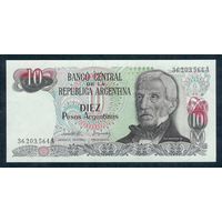 Аргентина 10 песо 1983-1984 год, UNC