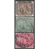 Египет. Пирамида Хеопса. Фараон. 1888г. Mi#36-38. Серия.